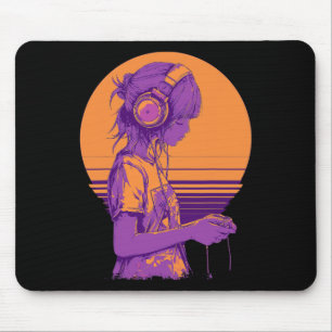 Retro-Anime-Gamerin Mousepad