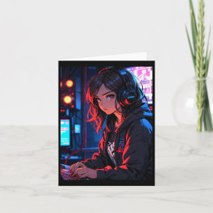 Retro Anime Girl Gamer Cyberpunk Streaming Setup S Karte