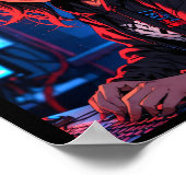 Retro Anime Girl Gamer Cyberpunk Streaming Setup S Poster (Ecke)