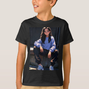 Retro-Anime-Streetwear-Mädchen Coole urbane Vibes T-Shirt