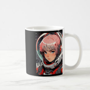 Retro Anime Weltraum-Pilotin Mädchen Futuristische Kaffeetasse
