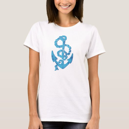 Retro Anker mit Seil T-Shirt (Vorderseite)