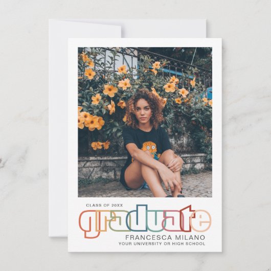 Retro | Ankündigung des Rainbow Graduate Foto (Vorderseite)