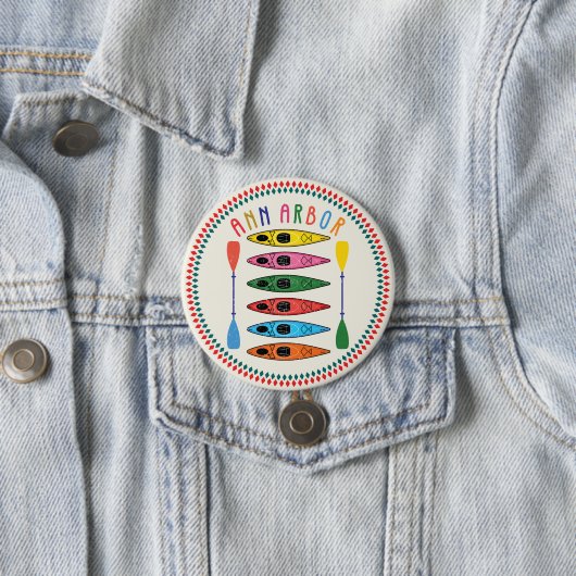 Retro Ann Arbor Kayaking Button (Beispiel)