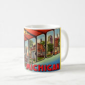 Retro Ann Arbor Michigan Greeting Kaffeetasse (VorderseiteRechts)