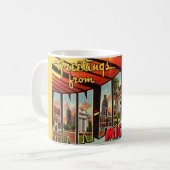 Retro Ann Arbor Michigan Greeting Kaffeetasse (Vorderseite Links)