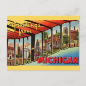 Retro Ann Arbor Michigan Greeting Postkarte (Vorderseite)