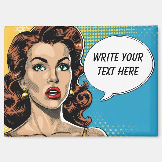 Retro Anpassbarer weiblicher Text Magnet (Vorderseite)
