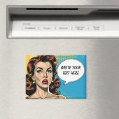 Retro Anpassbarer weiblicher Text Magnet (In Situ (Geschirrspüler))