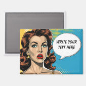 Retro Anpassbarer weiblicher Text Magnet (Vorderseite/Rückseite)