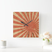 Retro-Anstieg der Sun-Uhr Quadratische Wanduhr (Zuhause)