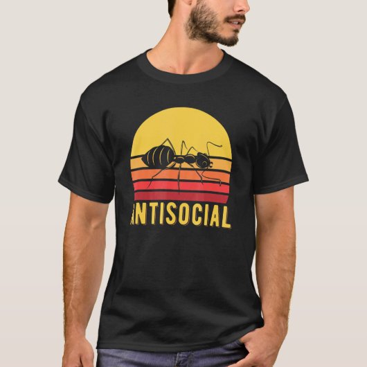 Retro Ant Insekt antisoziale Tierpuppe T-Shirt (Vorderseite)