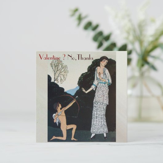 RETRO ANTI VALENTINE'S DAY PARTY WAX SIEGEL MONOGR EINLADUNG (Stehend Vorderseite)