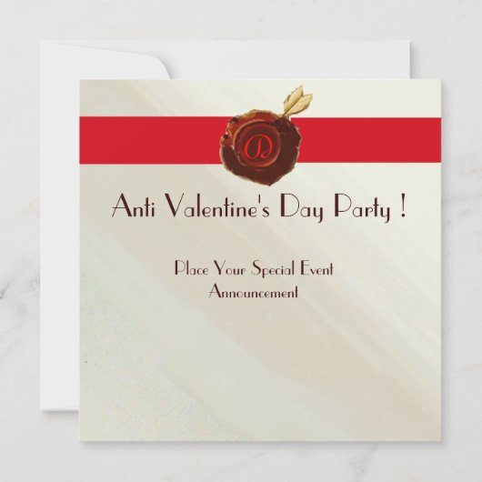 RETRO ANTI VALENTINE'S DAY PARTY WAX SIEGEL MONOGR EINLADUNG (Rückseite)