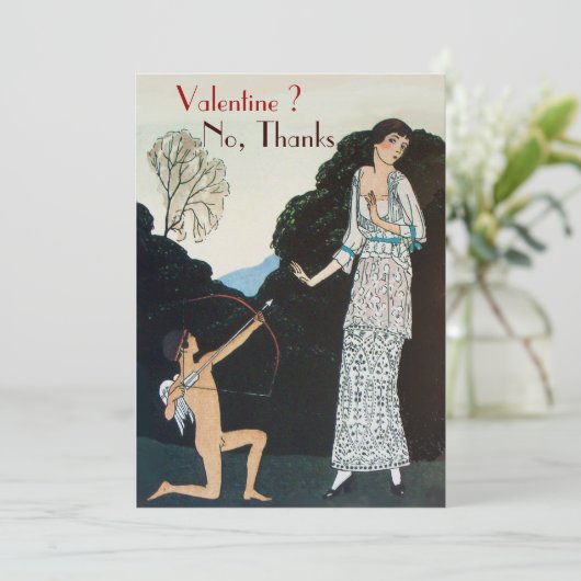 RETRO ANTI VALENTINE'S DAY PARTY WAX SIEGEL MONOGR EINLADUNG (Stehend Vorderseite)