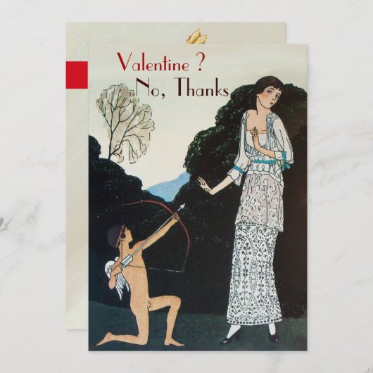 RETRO ANTI VALENTINE'S DAY PARTY WAX SIEGEL MONOGR EINLADUNG (Vorne/Hinten)