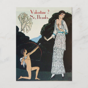 RETRO ANTI VALENTINE'S DAY RED WAX SIEGEL MONOGRAM FEIERTAGSPOSTKARTE