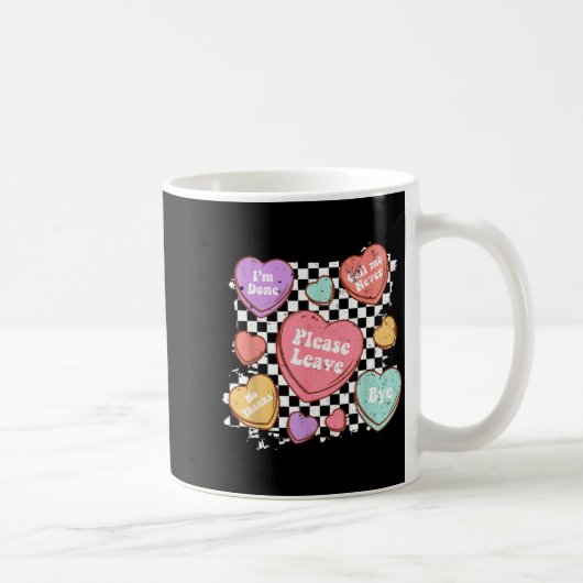 Retro Anti Valentines Funny Valentine Candy Heart Kaffeetasse (Rechts)