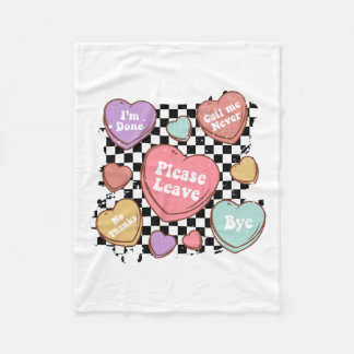 Retro Anti Valentines Funny Valentine Candy Herz Fleecedecke