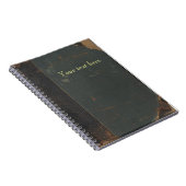 Retro antiker LeinwandBucheinband, Ledergrenze Notizblock (Rechte Seite)