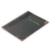 Retro antiker LeinwandBucheinband, Ledergrenze Notizblock (Linke Seite)