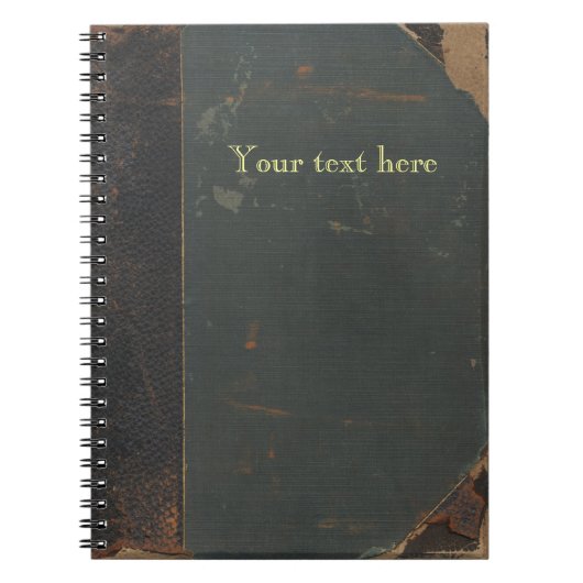 Retro antiker LeinwandBucheinband, Ledergrenze Notizblock (Vorderseite)