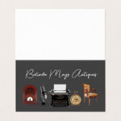 Retro Antiques Dealer Visitenkarte Stil Visitenkarten (Außenseite Aufgefaltet)