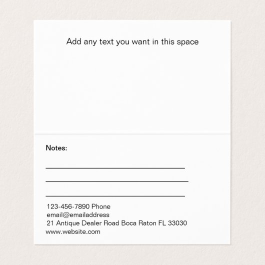 Retro Antiques Dealer Visitenkarte Stil Visitenkarten (Innenseite Aufgefaltet)