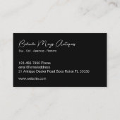 Retro Antiquitätenhändlerkarte Visitenkarte (Rückseite)