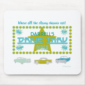 Retro Antrieb-Durch Restaurant (grn) Mousepad