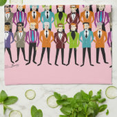 Retro-Anzug T-Handtuch - rosa Geschirrtuch (Gefaltet)