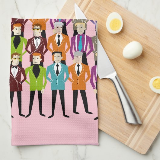 Retro-Anzug T-Handtuch - rosa Geschirrtuch (Viertel Falte)