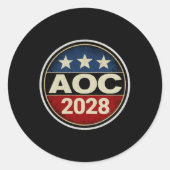 Retro Aoc 2028 Kampf Oligarchie Protest Résist Ber Runder Aufkleber (Vorderseite)