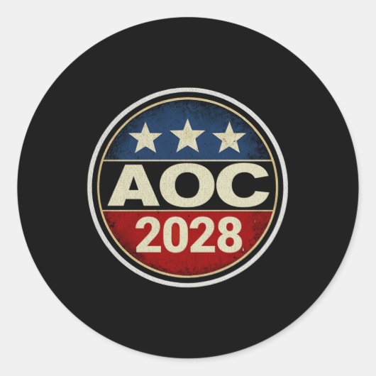 Retro Aoc 2028 Kampf Oligarchie Protest Résist Ber Runder Aufkleber (Vorderseite)