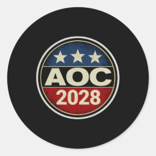Retro Aoc 2028 Kampf Oligarchie Protest Résist Ber Runder Aufkleber