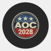 Retro Aoc 2028 Kampf Oligarchie Protest Résist Ber Runder Aufkleber (Vorderseite)