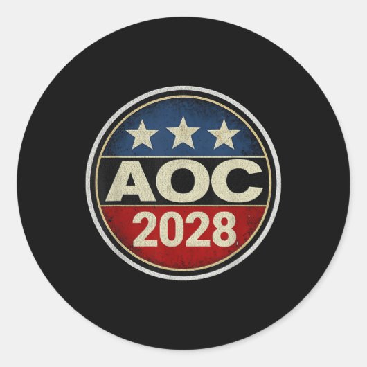 Retro Aoc 2028 Kampf Oligarchie Protest Résist Ber Runder Aufkleber (Vorderseite)