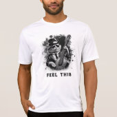 *~* Retro AP91 Bass Guitar Player Music Cat T-Shirt (Vorderseite)