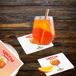 Retro-Aperol-Kunstposter Spritz-Cocktail-Bar-Party Rechteckiger Pappuntersetzer