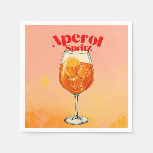 Retro Aperol Spritz Cocktail-Party Serviette (Vorderseite)