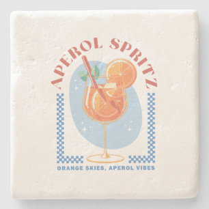 Retro Aperol Spritz Summer Cocktail Vibe Steinuntersetzer