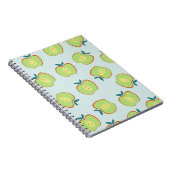 Retro-Apfel-Frucht-Muster-Notizbuch Notizblock (Rechte Seite)