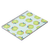 Retro-Apfel-Frucht-Muster-Notizbuch Notizblock (Linke Seite)