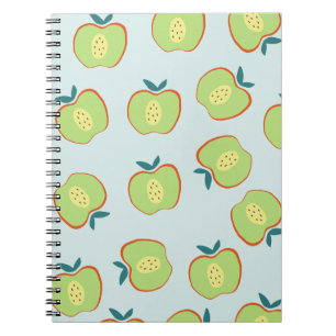 Retro-Apfel-Frucht-Muster-Notizbuch Notizblock