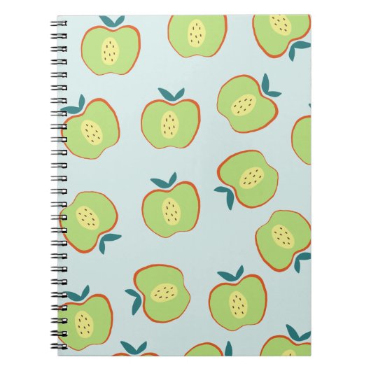 Retro-Apfel-Frucht-Muster-Notizbuch Notizblock (Vorderseite)