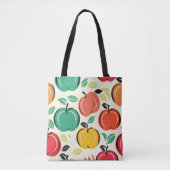 Retro Apfelplantage Ernte Lebensmittelladen Tasche (Vorderseite)