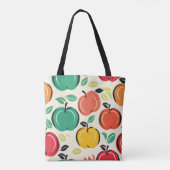 Retro Apfelplantage Ernte Lebensmittelladen Tasche (Rückseite)