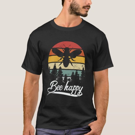Retro apiary nature beehive honeycomb insect bee h T-Shirt (Vorderseite)