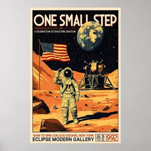 Retro Apollo 11 Moon Landing Poster Vintage Space (Vorne)