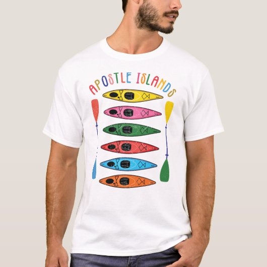 Retro Apostle Islands Kayaking T-Shirt (Vorderseite)